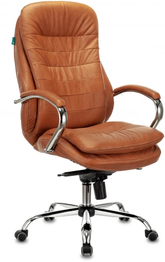 T-9950/ONTANO Кресло руководителя Бюрократ T-9950 рыжий Leather Ontano кожа крестовина металл хром