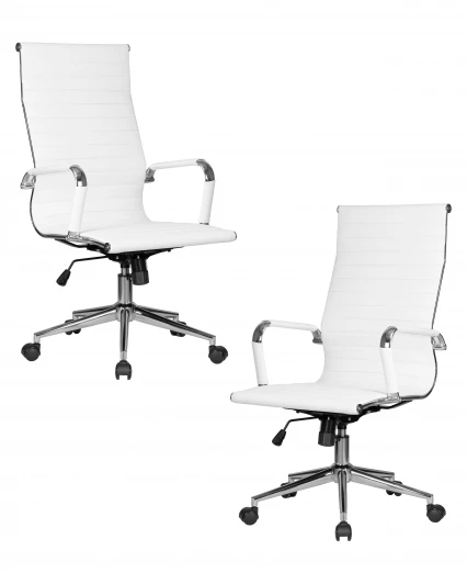 LMR-101B-N_CH-M_EL-white Набор 2 шт офисное кресло для руководителей DOBRIN CLARK SIMPLE (белый)