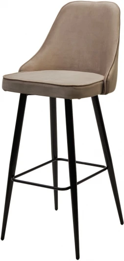 461MC05088 Барный стул NEPAL-BAR БЕЖЕВЫЙ #5, велюр/ черный каркас (H=78cm) M-City 461MC05088