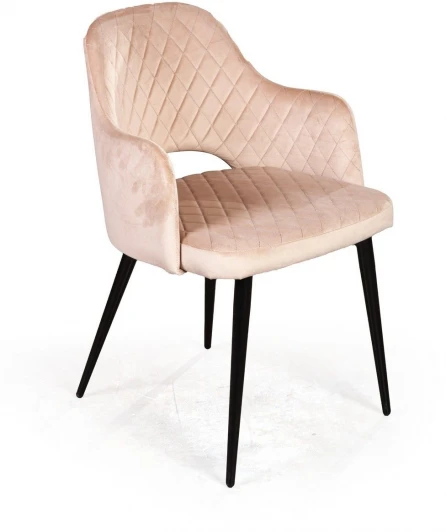 74731 Стул William с подлокотниками ромб, бархат бежевый 5/ черный конус Top Concept custom 74731