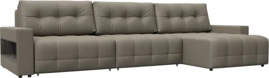 128964 Диван угловой с полками Лига-053 НПБ Лонг Лига Диванов (Экокожа) арт.128964