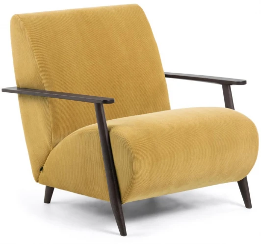 071978 Кресло La Forma (ex Julia Grup) Meghan (Горчичный/ Пена,Сосна,Дерево,ДСП,Ясень)