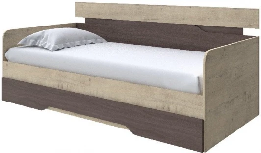 2020090 Без бренда Кровать-Софа Milton (ЛДСП Бунратти/Ясень Шимо Темный) 120x200