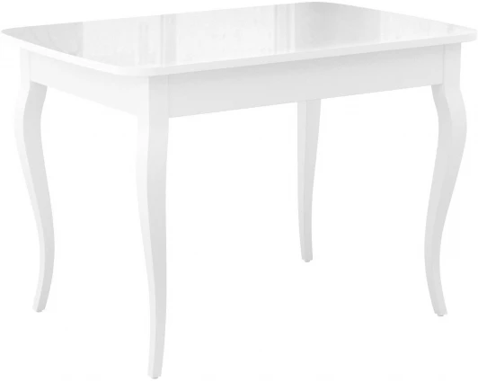 00-00061905, 00-00061850 Стол M120 белый/стекло белое глянец optiwhite/ опоры МС белые Dikline 00-00061905, 00-00061850