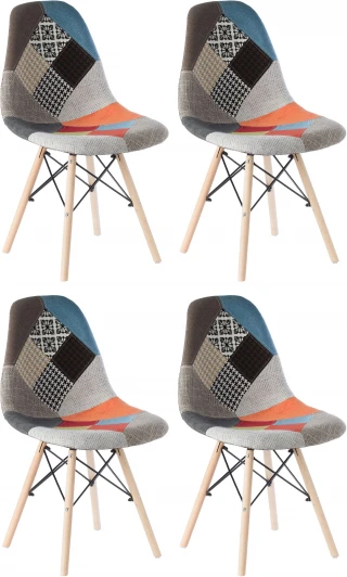 HSBI_Y808_multicolor_4 Набор из 4 стульев Evoke Whirl Hesby Текстиль/Разноцветный арт.HSBI_Y808_multicolor_4