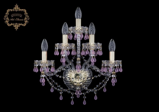 10.24.2+2+1.165.Gd.V7010 Бра Art Classic 10.24 10.24.2+2+1.165.Gd.V7010 (220V, хрусталь, подвески, подсвечник, свеча)