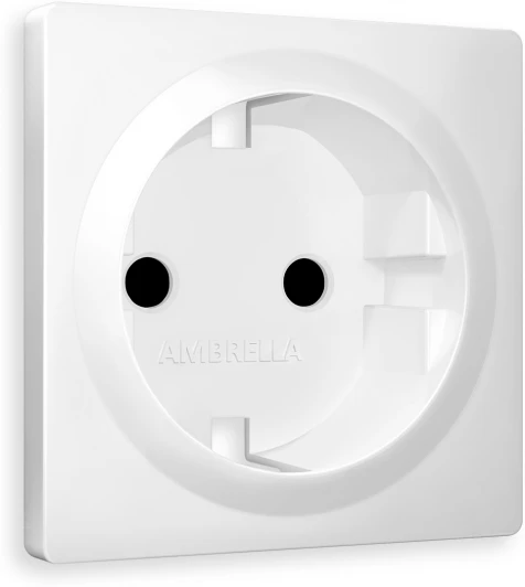 AP1270 Лицевая панель Ambrella Volt ALFA (Белый матовый) для электрической розетки с/з со шторками QUANT AP1270