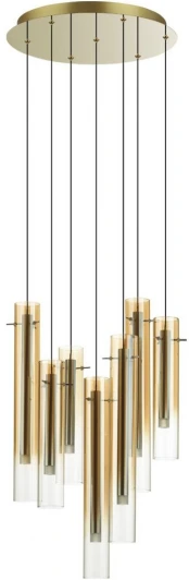 5061/32LB Подвесная люстра каскадная Odeon Light Shiny 5061/32LB PENDANT золотой/янтарный/металл/стекло LED 7*4W 3000K (220V, на проводе, круглые)