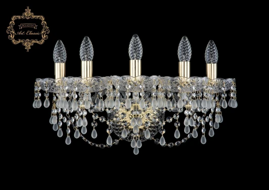10.24.5.165.XL.Gd.V0300 Бра Art Classic 10.24 10.24.5.165.XL.Gd.V0300 (220V, хрусталь, подвески, подсвечник, свеча)