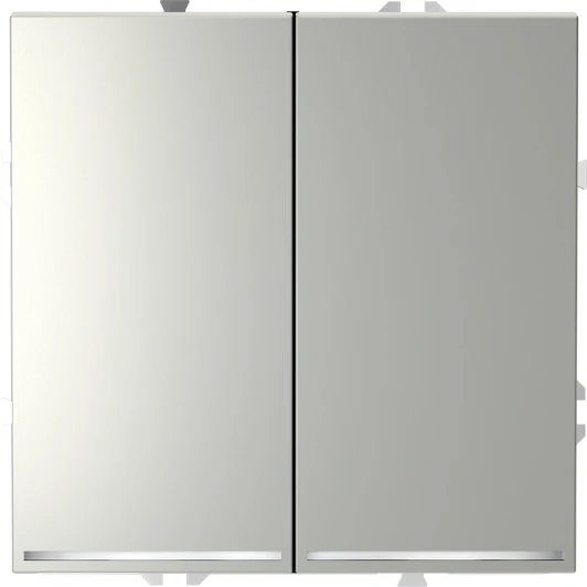 VLS020405 Проходной переключатель двухклавишный с подсветкой (сталь) Voltum S70 VLS020405