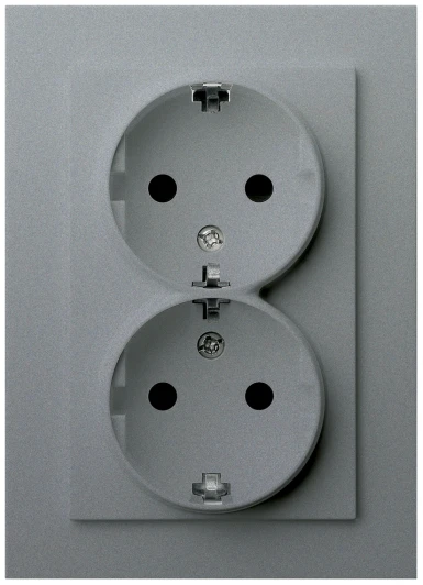 G5504S Розетка двойная со шторками (алюминий) Jasmart G-Classic G5504S