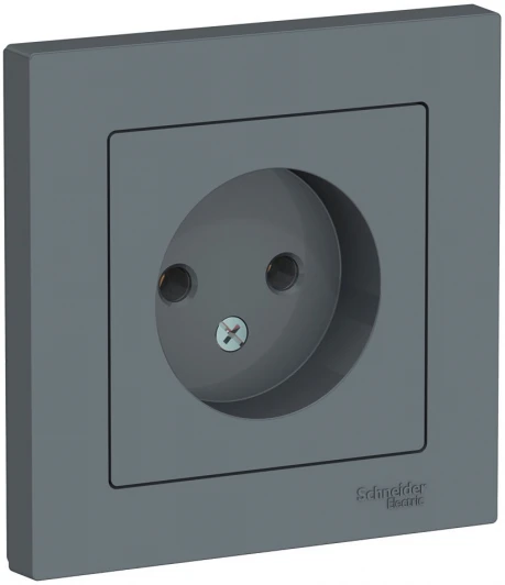 ATN000740 Розетка встраиваемая без заземления (грифель) Systeme Electric AtlasDesign ATN000740