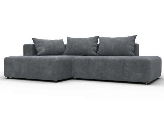 134824L Диван угловой Лига-103 НПБ угол левый (ДСП,Брус,Фанера,Велюр/Темно-серый) Лига Диванов 134824L