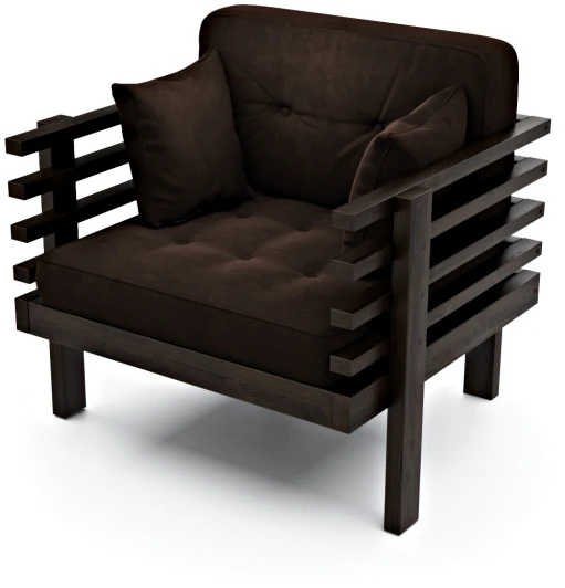 20820 Кресло Arsko Стоун венге шоколадный велюр