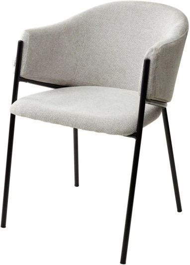 628M03772 Стул DILL WZ2042-19 галечный серый фактурный велюр/ черный каркас