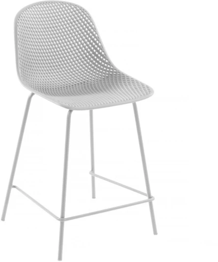 077969 Барный стул La Forma (ex Julia Grup) Quinby (Белый/ Сталь,Пластик,Полипропилен)