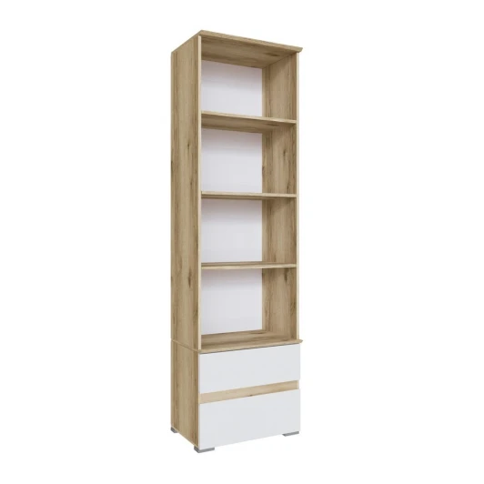 00-00220873 Шкаф ТЭКС-пенал Плейона открытый, Дуб Делано, Белый