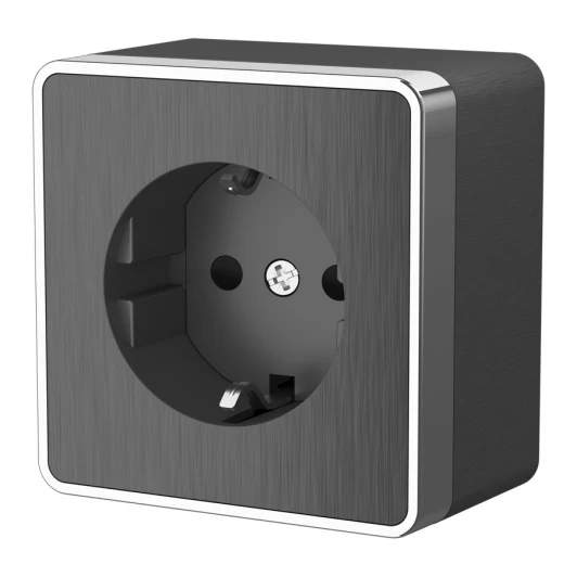 W5071104 Розетка с заземлением и шторками Gallant (графит рифленый) W5071104 (a051346)