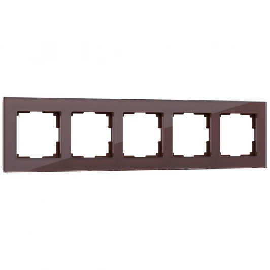 W0051118 Рамка на 5 постов (мокко,стекло) W0051118 (a051101)