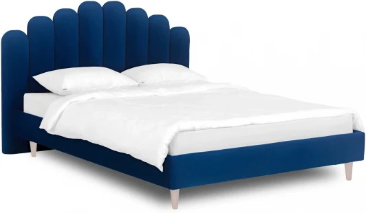 577067 Кровать Queen II Sharlotta L 1600 ОГОГО (арт.577067), (Ткань/Синий)