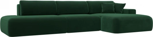 121427 Диван угловой Лига-036 НПБ Модерн Лонг правый угол (Зеленый/Велюр) Лига Диванов арт.121427