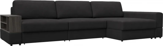 129113 Диван угловой с полкой Лига-055 НПБ Лонг угол универсальный Лига Диванов (Замша) арт.129113