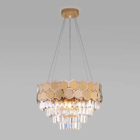 10113/5 золото Подвесная люстра Eurosvet Ariana 10113/5 золото/прозрачный хрусталь Strotskis