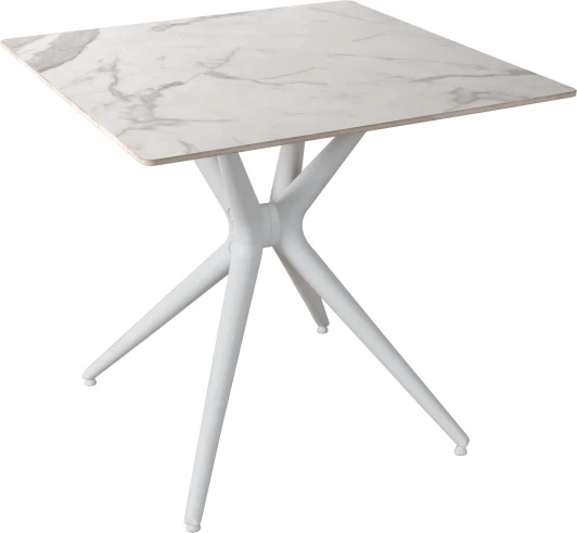 RF Bianca Statuario 80x80 Стол обеденный JET CERAMIC квадратный 80*80 (Термопластичный полимер, Белый)