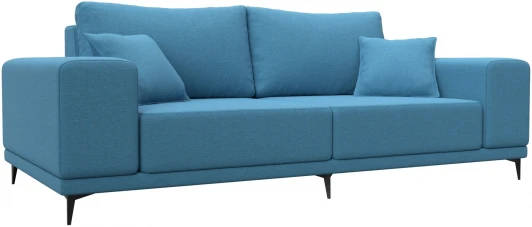 123337 Диван прямой Льюес (Голубой/Рогожка) Лига Диванов арт.123337