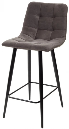461MC04054 Полубарный стул CHILLI-QB графит #14, велюр / черный каркас (H=66cm)