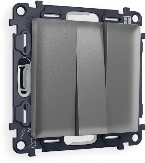 MA655010 Комплект механизма Ambrella Volt 3-клавишного выключателя ALFA MA655010 Антрацит серый QUANT