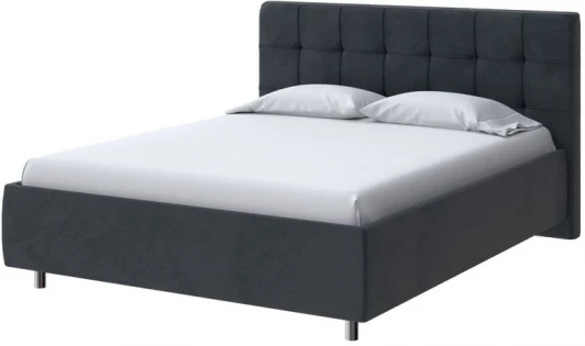 2023546 PROxSON Кровать Nety без основания (Ткань: Велюр Teddy Древесный уголь) 160x200