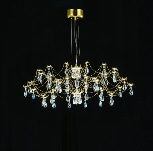 MR2662-60P-50CD Подвесная люстра светодиодная с пультом и хрустальными подвесками K9 MyFar Ersilia MR2662-60P-50СD