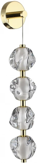 5085/17WL Бра Odeon Light Jemstone 5085/17WL золото/прозрачный/металл/акрил LED 17W 4000K 800Лм (220V, шар, бусы)