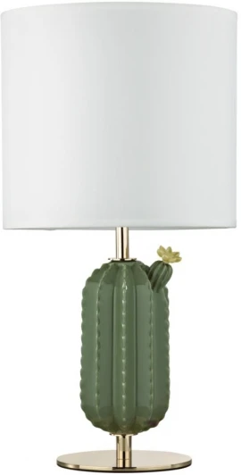 5425/1T Настольная лампа Odeon Light Cactus 5425/1T золотой/зеленый/белый/металл/керамика/ткань E27 1*60W