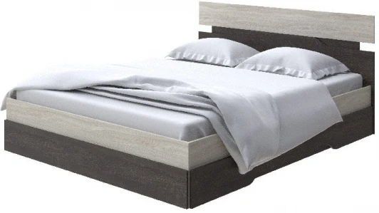 1938133 Без бренда Кровать Milton (ЛДСП Ясень Шимо Светлый/Дуб Кантербери) 90x190