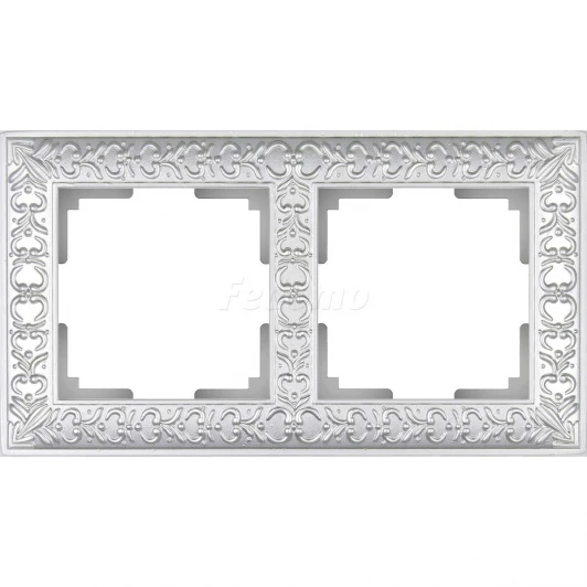 WL07-Frame-02 Рамка на 2 поста Werkel Antik, жемчужный
