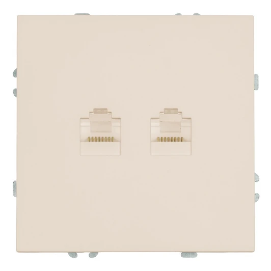 49900 Розетка Ethernet RJ-45 двойная (кашемир, soft touch) Stekker Эмили 49900