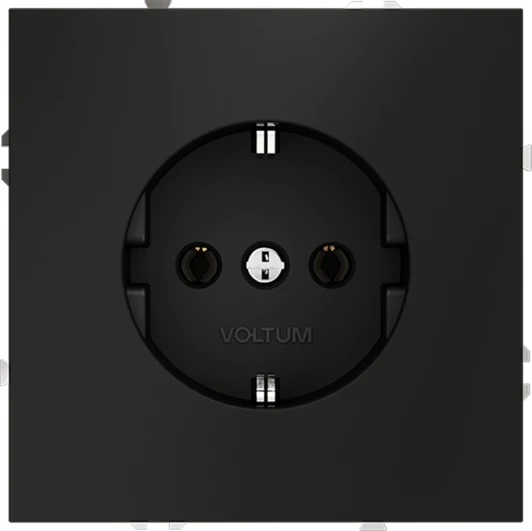 VLS040108 Розетка с заземлением (черный матовый) Voltum S70 VLS040108