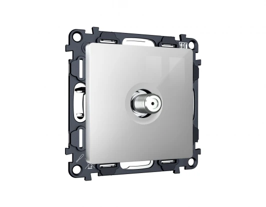MA413050 Комплект механизма ТВ-розетки SAT встраиваемый (серебро глянец) Ambrella Volt QUANT MA413050