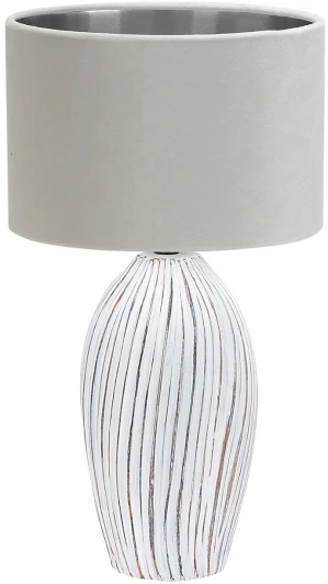 10172/L White Настольная лампа Escada Amphora 10172/L White 1x40Вт, Е27, керамика/металл/ткань, белый/золото