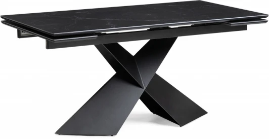 588034 Керамический стол Хасселвуд 160 (Хасселвуд 160(220)х90х77 черный мрамор / черный) Woodville арт.588034