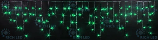 RL-i3*0.5-B/G Гирлянда светодиодная Бахрома зеленая 220B, 112 LED, провод черный, IP54 RL-i3*0.5-B/G Rich LED