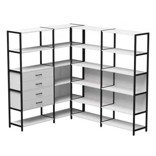 254ST17W39005 Набор стеллажных систем №17 Everprof EVO (ЭВО) 1635x2020x1840 Белый/Черный 254ST17W39005