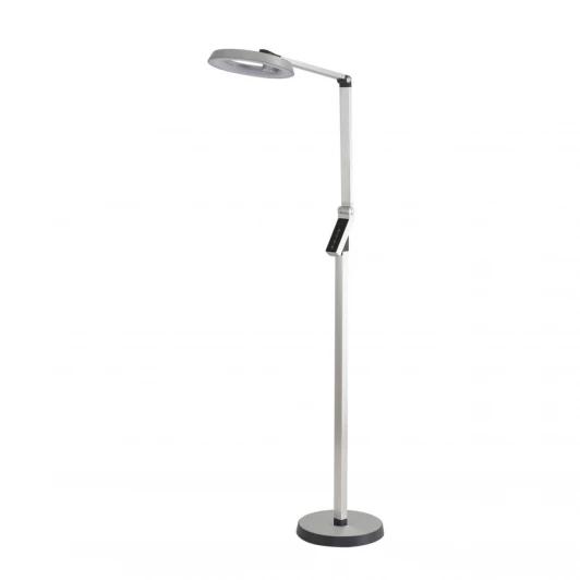 8333/15FL Торшер светодиодный с сенсорным выключателем Lumion Genri 8333/15FL серебро, металл/пластик LED 15W 3000/4000/6000K CCT/диммер/LCD 220V (регулировка яркости)