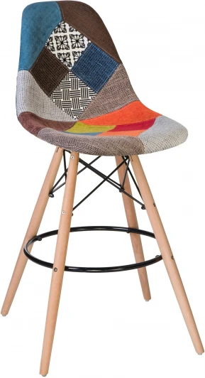 638GPP-LMZL DSW BAR, цвет сиденья мозаика, цвет основания светлый бук Стул барный DSW BAR (ножки светлый бук, цвет сиденья мозаика)