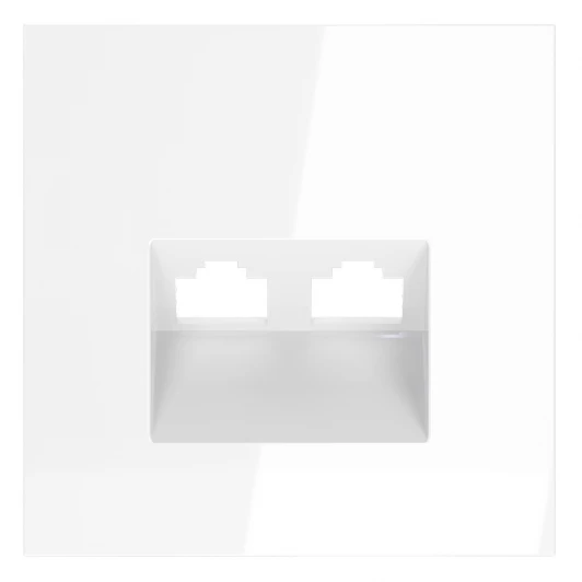 VLS001401 Накладка для розетки компьютерной двойной RJ45+RJ45 Voltum S70 VLS001401 (белый глянцевый)