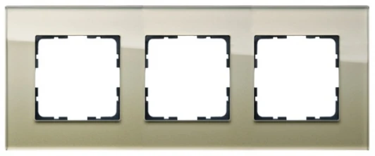 G1003GG Рамка на 3 поста (шампань) Jasmart G-Glass G1003GG