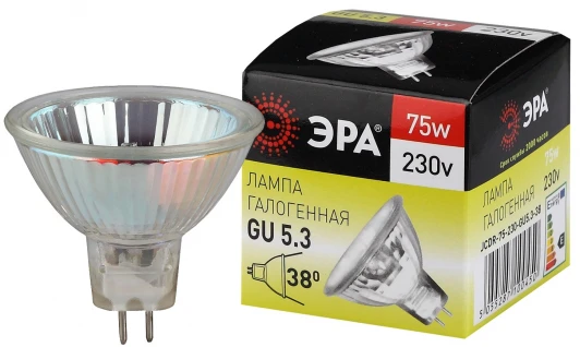 GU5.3-JCDR (MR16) -75W-230V-CL Лампочка галогеновая GU5.3 75W ЭРА GU5.3-JCDR (MR16) -75W-230V-CL