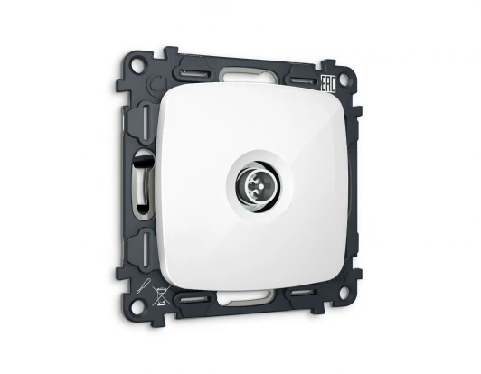 MO113005 Комплект механизма ТВ-розетки оконечной экранированной встраиваемый (белый глянец) Ambrella Volt QUANT MO113005